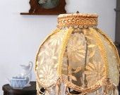Fabric lace lampshade, Antique lamp, Home decor, Shabby chic lampshade, Livingroom light, Retro lamp, Christmas Table decor