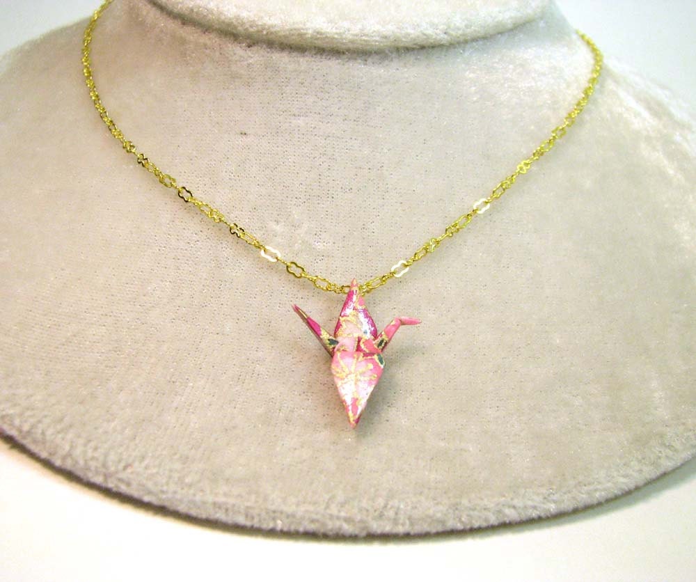 Origami Crane Necklace Geometric Paper Choices Too Peace Crane