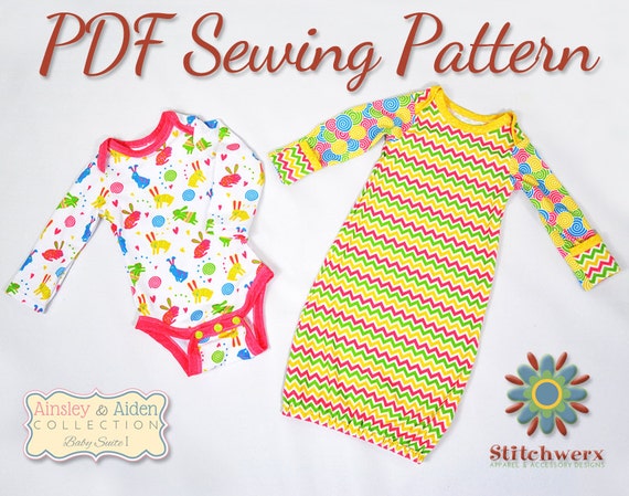 Download ONESIE SEWING PATTERN Baby Bodysuit Pattern Baby T Sewing