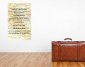 Mother Teresa Anyway Poem with Vintage Map Background 16 x 20 inches Gallery Wrapped Canvas with Wood Frame on Back for Easy Hanging