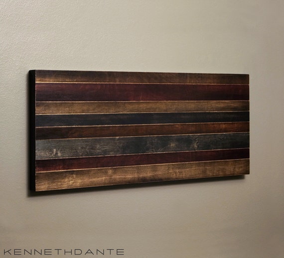 Reclaimed Wood Art Wall Hanging Wooden Strip by