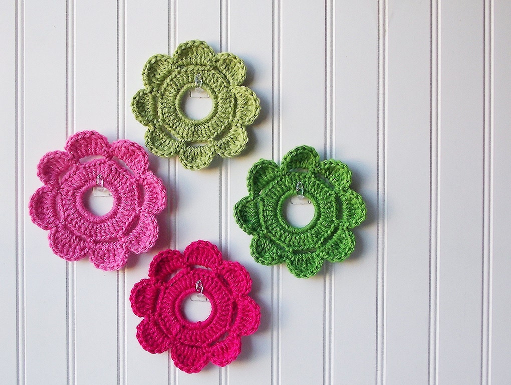 Decorative Crochet Mini Wreath Wall Hangings & Picture Frames - Lily Pulitzer Inspired