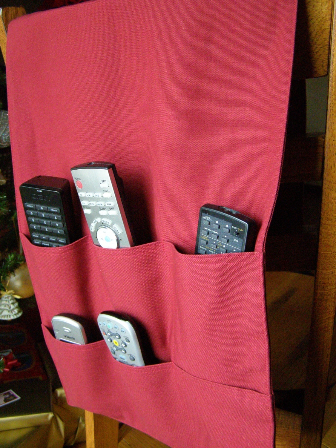Burgundy Remote Control Organizer Caddy 6 pocket
