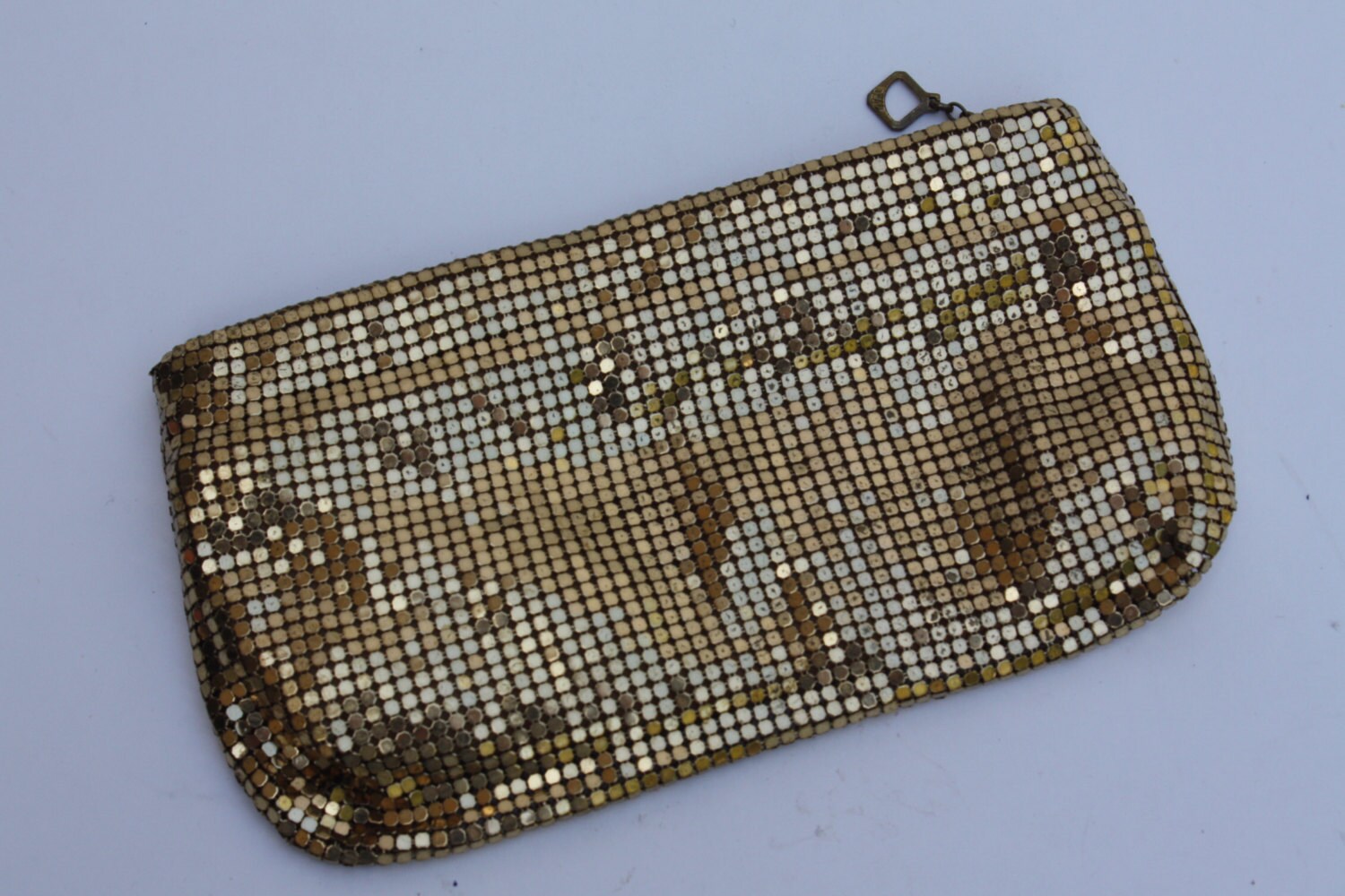 Vintage Gold Mesh Clutch Purse Handbag Coin Purse Wallet