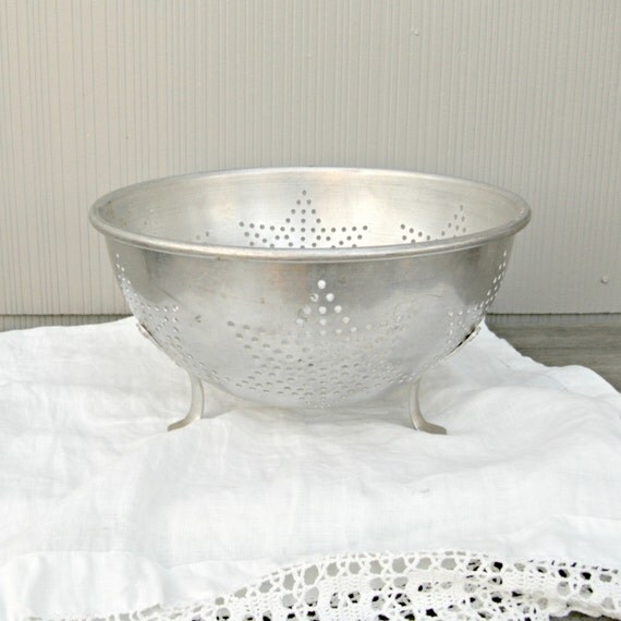 Vintage Colander Aluminum Strainer