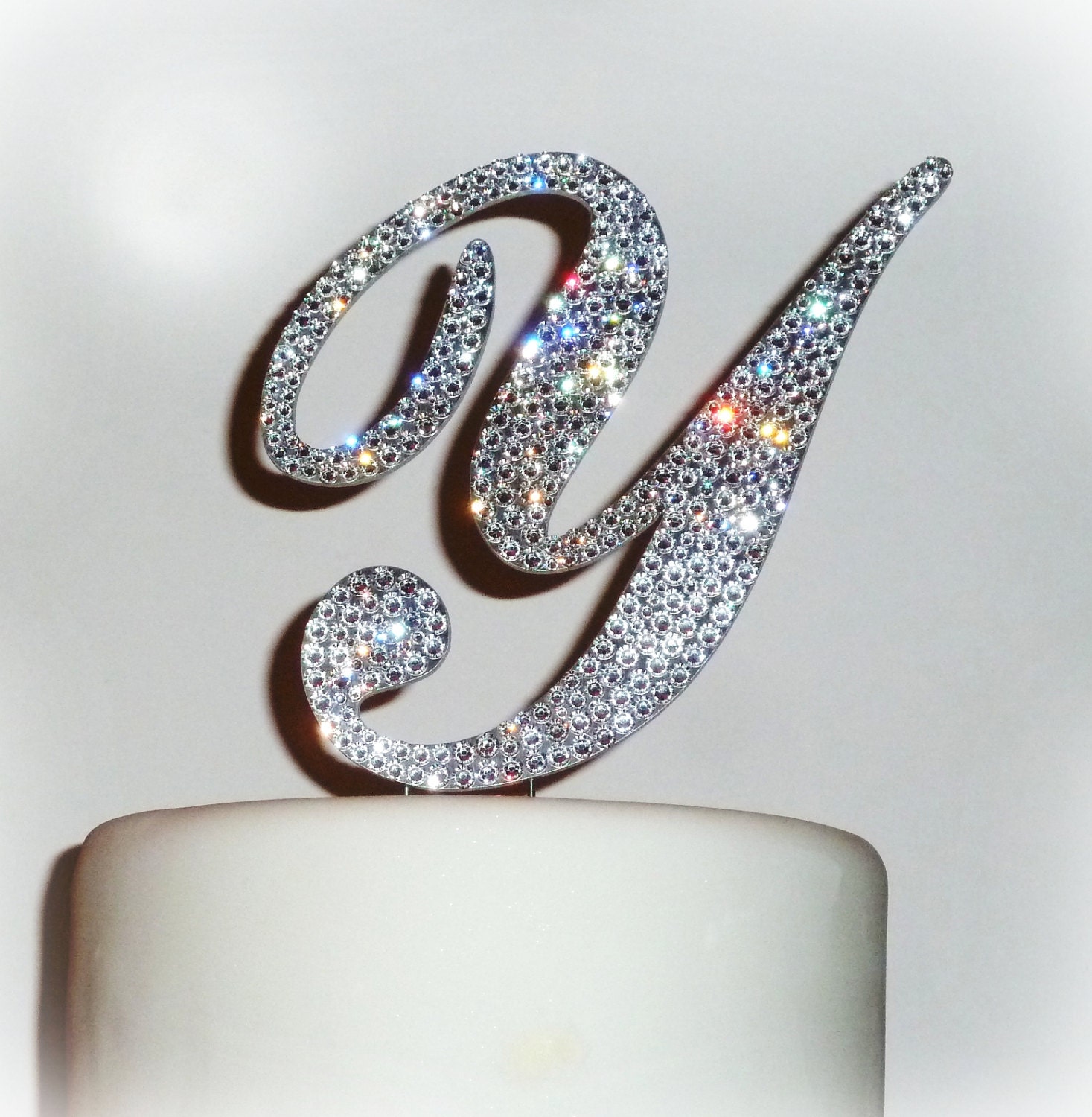 Monogram Cake Topper Swarovski Crystal Wedding By Panachebride