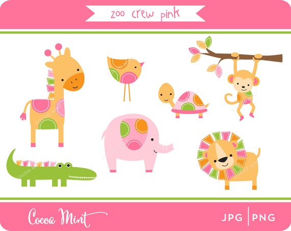 Zoo Crew Pink Clip Art by Cocoa Mint | Catch My Party