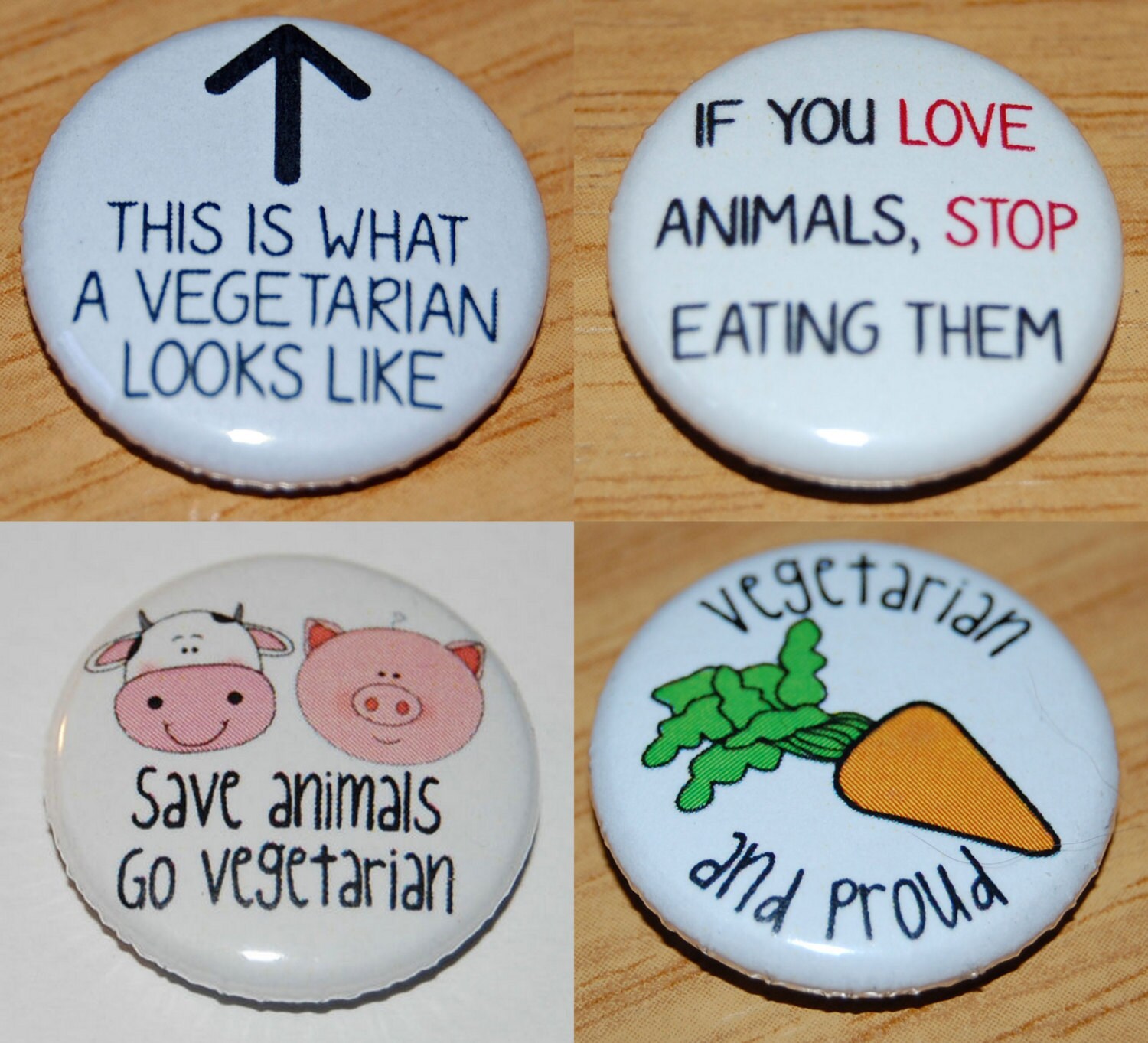 Vegetarian Button Badge 25mm 1 Inch Ethical Vegan Pinback Buttons Baby Vegetarian Button Badge 25mm 1 Inch Ethical Vegan Pinback Buttons Baby