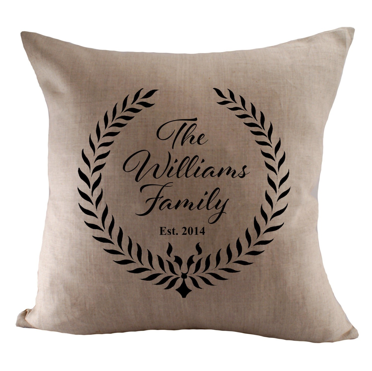 Custom Family Name Cushion Cover Choose Your Fabric 18x18