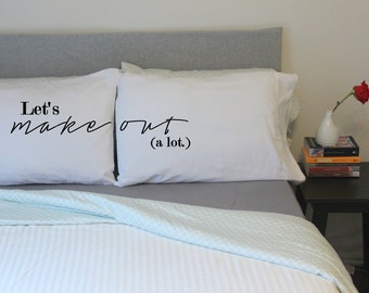 Items similar to His and Hers Pillows, Cool Pillow Cases, Glasses ...