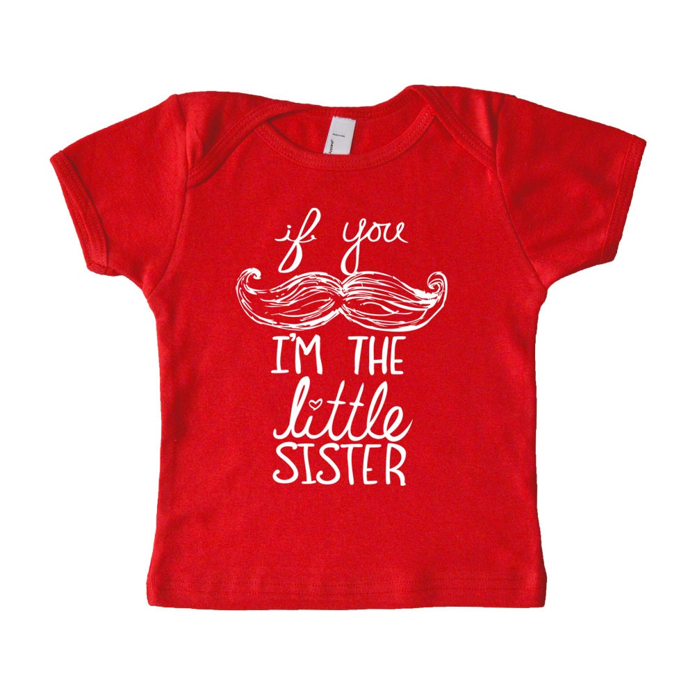 Items similar to Little Sister Shirt Girls Mustache Shirt American Apparel If you Mustache