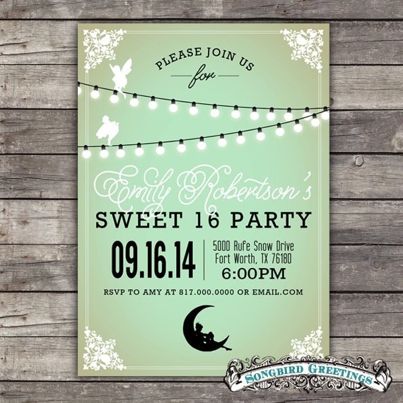 Sweet 16 whimsical fairy invitation--customizable Il_570xn