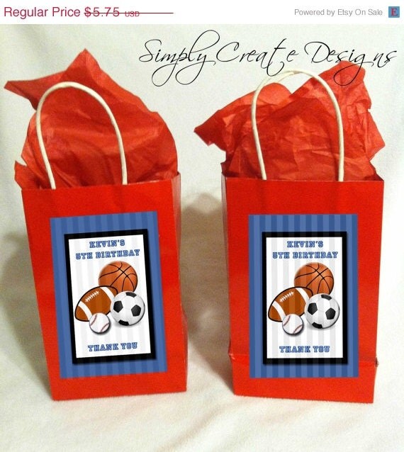 SALE Sports Theme Favor Tags 4x6 JPEG digital file personalized Il_570xn