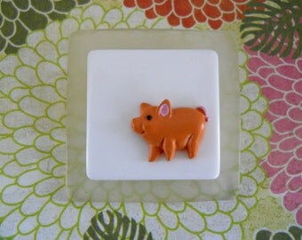 Pink Pig Brooch