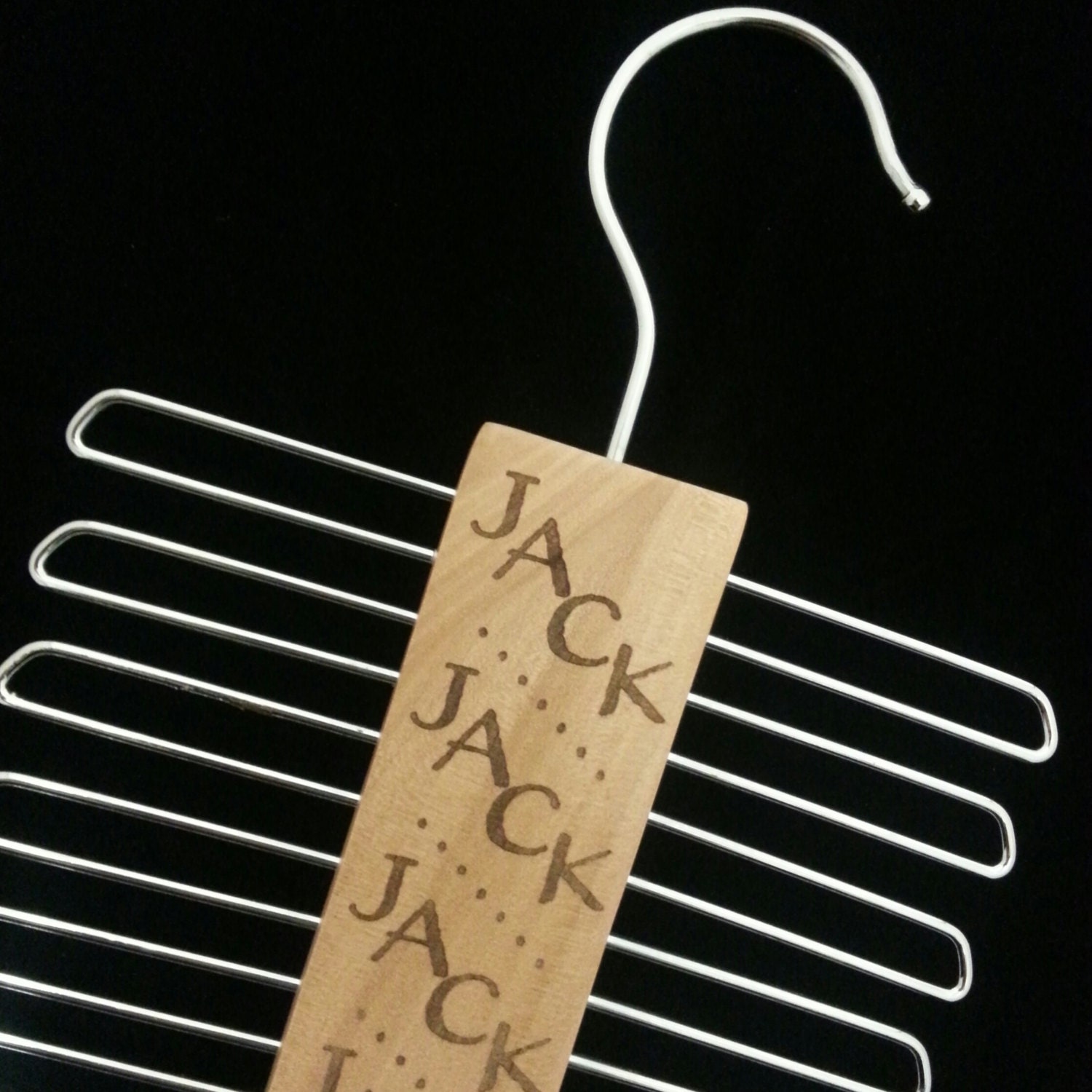 Personalized Wood Tie Rack Necktie Hanger by PersonalizedGallery