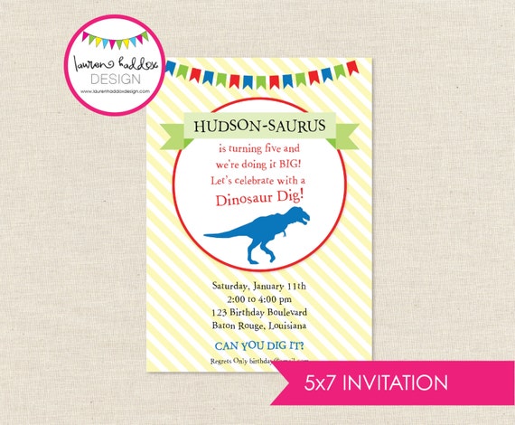 DIY, Dinosaur Birthday-Sarus INVITATION ONLY Il_570xn
