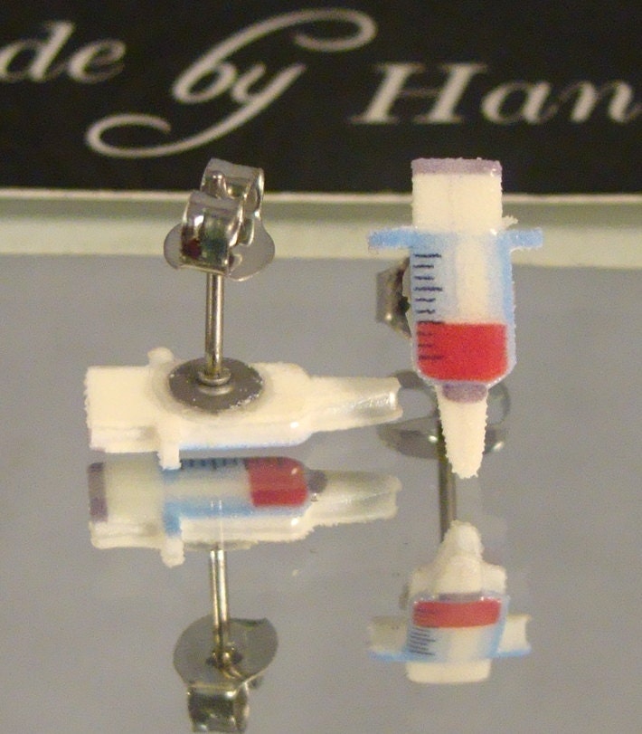Syringe Stud Earrings phlebotomist