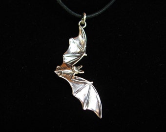 Flying Bat Necklace or Pendant in Sterling Silver Jewelry Bat Jewelry