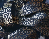 Elegant gold foil swirls on radiant black 7/8" grosgrain ribbon Il_170x135