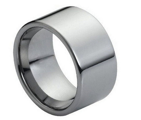 12MM Men's Plain Pipe Cut Tungsten Wedding Band Ring ,Mens Band, Mens ...