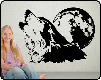 Wolf Wall Art wolf wall decal | etsy Wolf Wall Art wolf wall decal | etsy