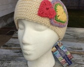 Knit Headband with Valentine's Day Heart, Heart Headband, Knit earwarmer, Women Fashion,Youth - Adult