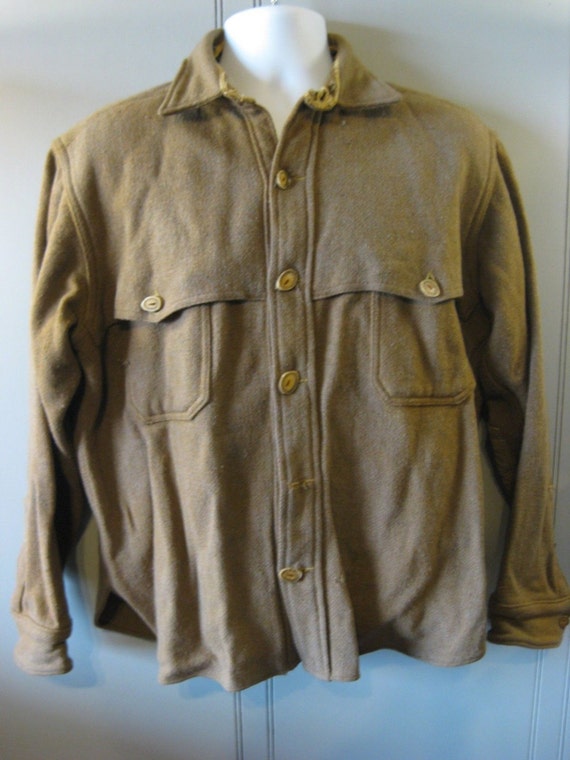 Vintage WOOLRICH 1960s Hunting Jacket Bone/Antler Buttons