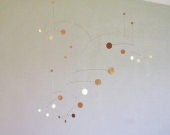 Brass Dots Metal Art Mobile, 36" x 36" size
