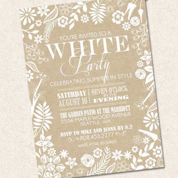 White Party Invites All White Party Invitation White Party