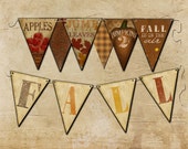 Fall Bunting Flags, Download, Print,  10 large flags