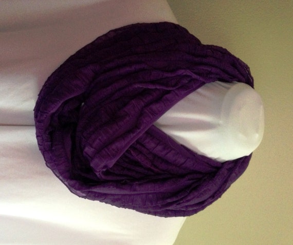 Purple Ruffle Infinity Scarf