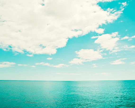 Ocean Photography turquoise teal sea horizon seascape