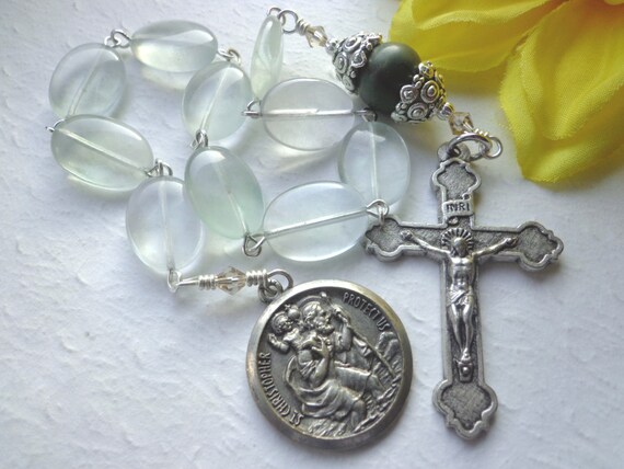 SALE St. Christopher Rosary Patron Saint of by HeavenlyHandsMade