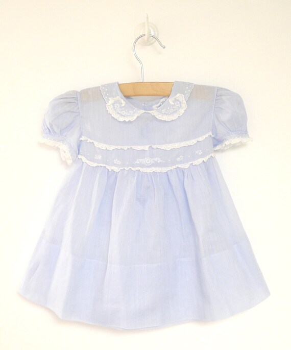 Vintage Baby Clothes 1940's Light Blue and White by BabyTweeds