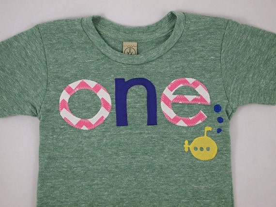 Yellow Submarine Birthday Tee Vintage Chevron girls birthday shirt Organic Shirt Blend first birthday second etc Il_570xn