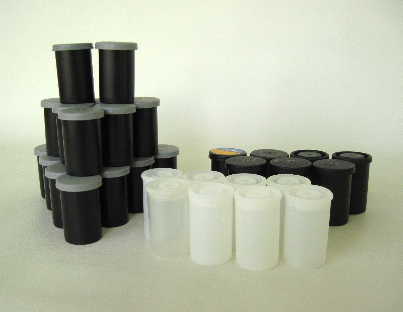 Empty Film Canister Lot Translucent White Plastic Fuji