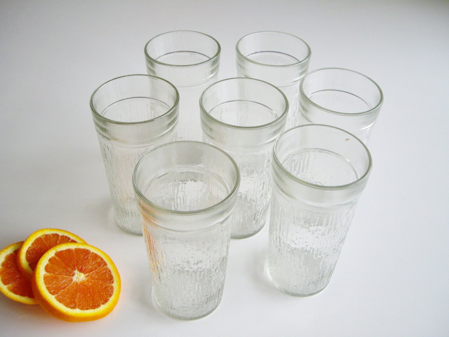 Vintage Drinking Glasses Kerr Bark Glasses Set of 7 Tumblers