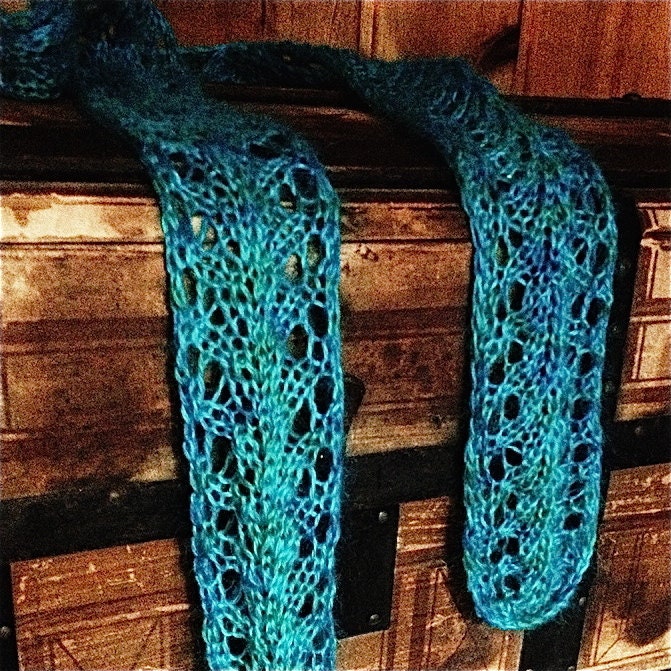 Vine Lace Scarf Knitting Pattern PDF Beginning Lace Knitting