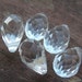 4 Clear Crystal Briolettes 13mm Faceted Glass Beads