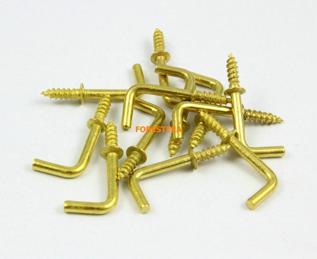 50Pcs Gold Jewelry Box Hook L Hook 23x9mm LH23X9