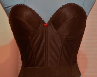 black boned corset bra strapless low back 34b