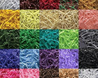 8oz. Gift Basket Shred, Crinkle Paper Grass Filler (30 COLORS!) 1/2lb. (Free Shipping!)