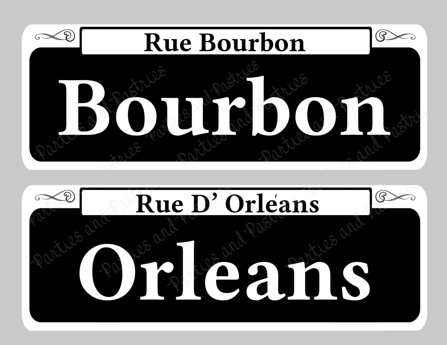 NEW ORLEANS SIGNS Instant Download Street Table Signs Set of