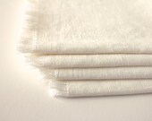 White Linen Cocktail Napkins...11" Square (Set of 4)