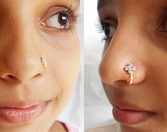 nose ring clip piercing fake hoop indian without septum loop endless popular items philtrum rhinestones medusa earring jewellery