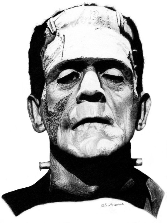 Frankenstein's Monster Portrait Digital Download