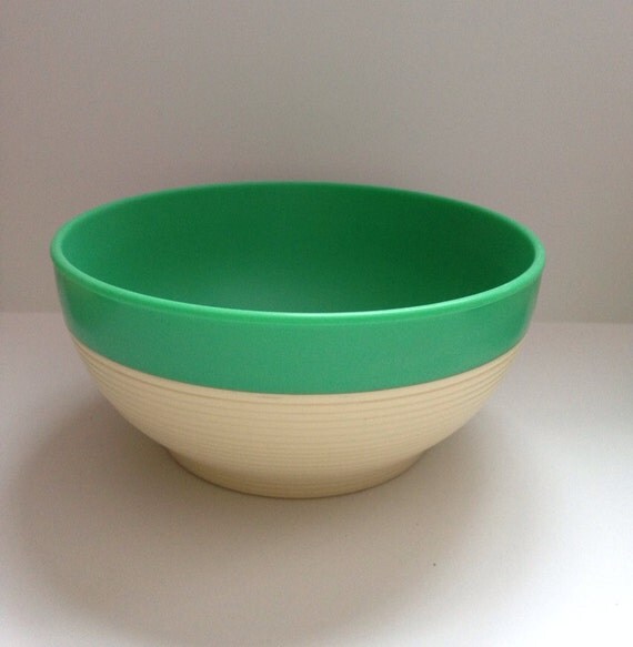 Raffiaware Green Ribbed Cereal Bowl Raffiaware by by PriorMemories