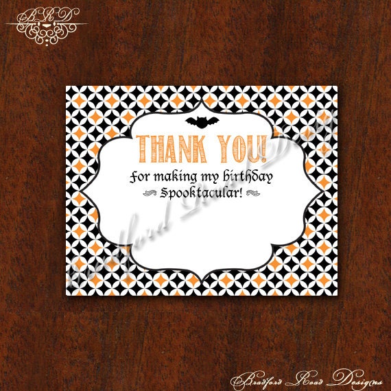 Items Similar To Coordinating Halloween Thank You Notes