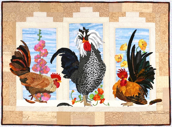 ROOSTERS APPLIQUE Quilt Pattern by Maggie Walker