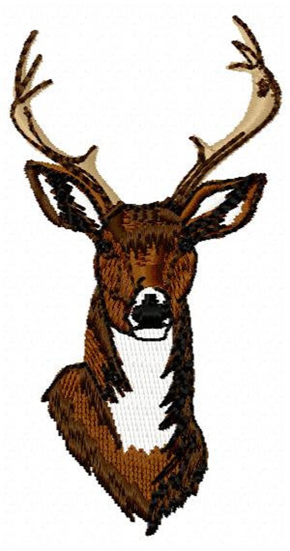 Large deer head jessecmault design instant by jjessecmaultnapplique